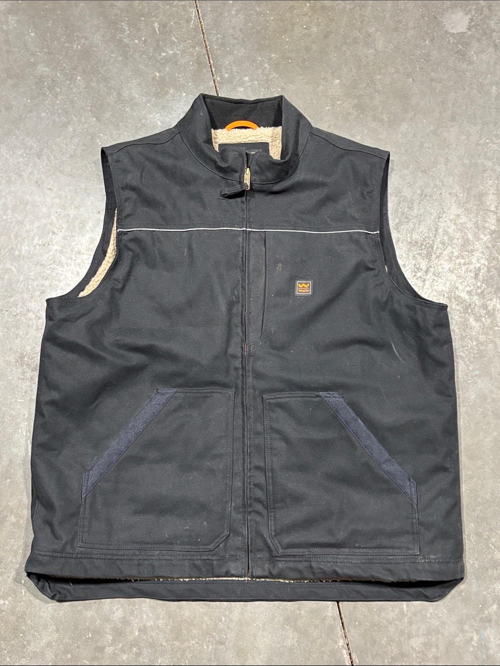 Walls Outdoor Men’s Size 2XL Black Fleece Lined Full Zip Vest